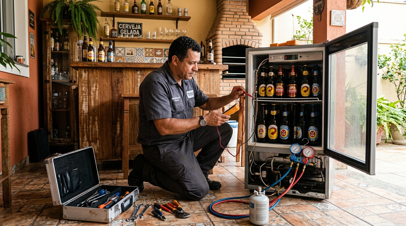 Recarga de gás refrigerante de cervejeira em Belo Horizonte‑MG